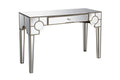 Mirrored Console Table With One Drawer, Clear-Console Tables-Clear-Wood and Mirror-JadeMoghul Inc.