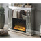 Mirrored Electric Fireplace With Faux Crystal Inlay & Remote Controller, Silver-Living Room Furniture-Mirrored, Silver-Mirror Glass Faux Crystals And Engineered Wood-JadeMoghul Inc.
