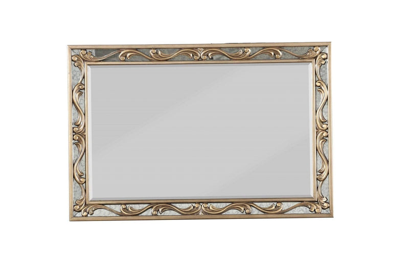 Mirrors Antique Mirror - 2" X 48" X 32" Antique Gold Wood Mirror HomeRoots