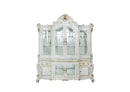 Mirrors Antique Mirror - 23" X 79" X 92" Antique Pearl Wood Poly-Resin Glass Mirror Hutch & Buffet HomeRoots
