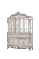 Mirrors Antique Mirror - 24" X 75" X 106" Antique White Wood Glass Mirror Hutch & Buffet HomeRoots