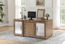 Mirrors Antique Mirror - 32" X 66" X 30" Antique Gold Wood Glass Mirror Executive Desk HomeRoots