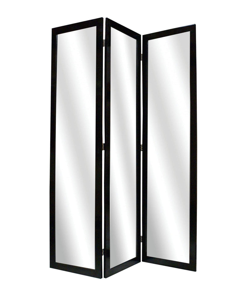 Mirrors Black Mirror - 1" x 50" x 69" Black, Glass & Wood, Mirror - Screen HomeRoots