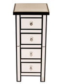 Mirrors Black Mirror - 13'.78" X 13'.78" X 31'.5" Black MDF, Wood, Mirrored Glass Jewelry Cabinet with Mirrored Glass Drawers HomeRoots
