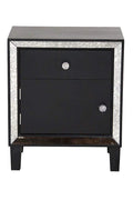 Mirrors Black Mirror - 19'.7" X 13" X 23'.5" Black MDF, Wood, Mirrored Glass Accent Cabinet with a Door and Drawer and Mirrored Glass HomeRoots