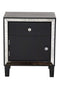 Mirrors Black Mirror - 19'.7" X 13" X 23'.5" Black MDF, Wood, Mirrored Glass Accent Cabinet with a Door and Drawer and Mirrored Glass HomeRoots