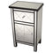Mirrors Black Mirror - 20" X 13" X 32'.7" Black MDF, Wood, Mirrored Glass Cabinet with a Drawer and a Door HomeRoots