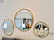 Mirrors Black Mirror - 23" X 1.5" X Black Polished Gold Glass Small Round Mirror HomeRoots