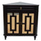 Mirrors Black Mirror - 31" X 17" X 32" Black MDF, Wood, Mirrored Glass Corner Cabinet with a Drawer and Doors HomeRoots