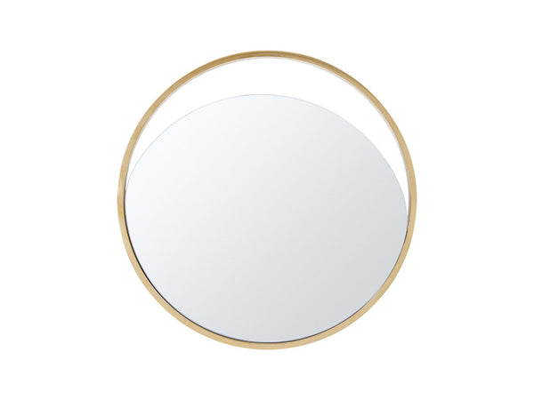 Mirrors Black Mirror - 32" X 1.5" X Black Polished Gold Glass Medium Round Mirror HomeRoots