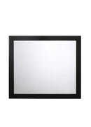 Mirrors Black Mirror - 39" X 35" Black Rubber Wood Mirror HomeRoots