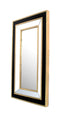 Mirrors Black Mirror - 43" x 24" x 2" Black & Gold, Classic Dressing - Mirror HomeRoots