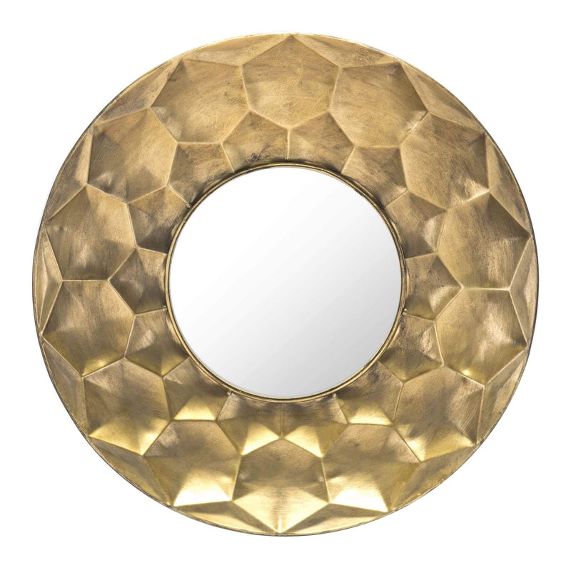 Mirrors Circle Mirror - 14.6" x 2.4" x 14.6" Gold, Steel & Mirror, Round Mirror Gold HomeRoots