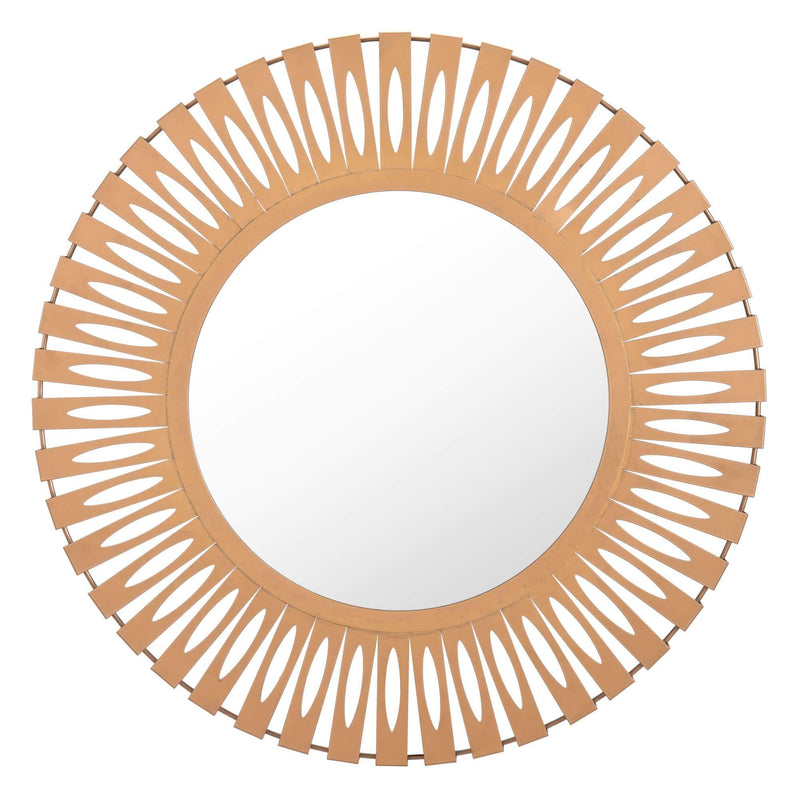 Mirrors Circle Mirror - 27.4" x 1.2" x 27.4" Gold, Steel, Mirror & MDF, Round Mirror HomeRoots