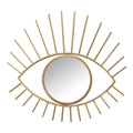 Mirrors Decorative Mirrors - 23.43" X 0.59" X 21.65" Gold Metal Glass Mdf Wall Mirror HomeRoots