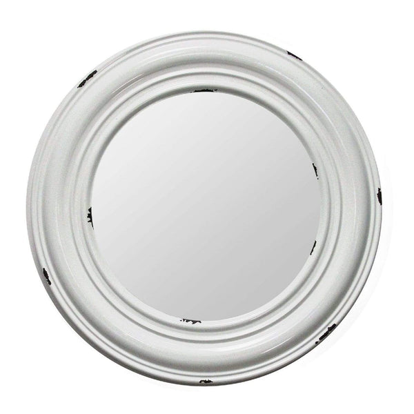 Mirrors Decorative Mirrors - 24.75" X 2.5" X 24.75" White Metal Mirror Mdf Mirror HomeRoots
