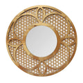 Mirrors Decorative Mirrors - 28" X 1.25" X 28" Dark Honey Mdf Mirror Bamboo Lattice Mirror HomeRoots