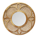 Mirrors Decorative Mirrors - 28" X 1.25" X 28" Dark Honey Mdf Mirror Bamboo Lattice Mirror HomeRoots