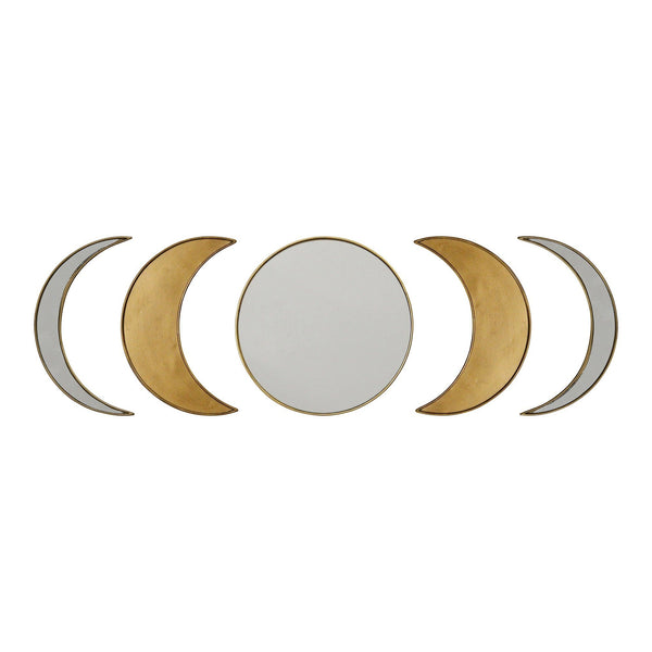 Mirrors Decorative Mirrors - 5.5" X 0.5" X 10" Antique Gold Metal Glass Wall Mirror HomeRoots