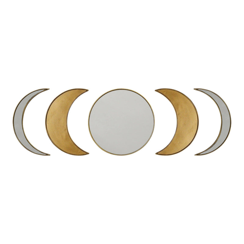 Mirrors Decorative Mirrors - 5.5" X 0.5" X 10" Antique Gold Metal Glass Wall Mirror HomeRoots