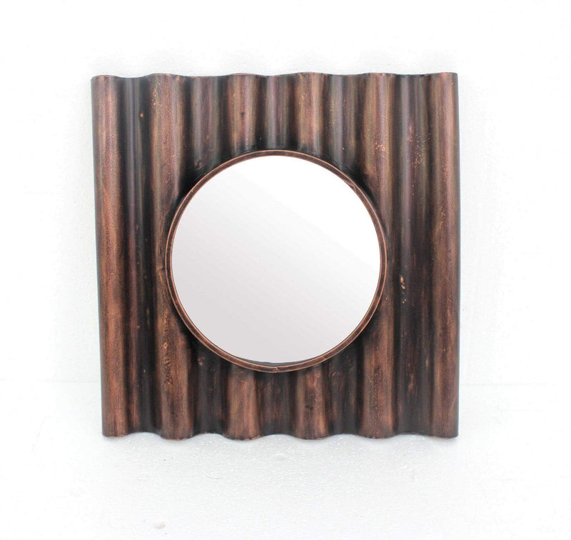 Mirrors Full Length Mirror - 24" x 24" x 3" Bronze, Panpipe-Like, Wooden Cosmetic - Mirror HomeRoots