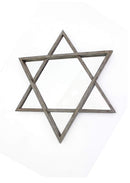 Mirrors Full Length Mirror - 26" x 30" x 2" Silver, Rustic, Hexagram Wooden - Cosmetic Mirror HomeRoots