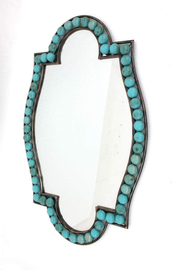 Mirrors Full Length Mirror - 30" x 47" x 1.75" Blue, Metal Frame - Dressing Mirror HomeRoots