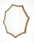 Mirrors Full Length Mirror - 33" x 33" x 1" Gold, Curved, Hexagon Frame - Cosmetic Mirror HomeRoots