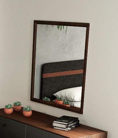 Mirrors Full Length Mirror - 35" Walnut MDF, Veneer, and Glass Mirror HomeRoots