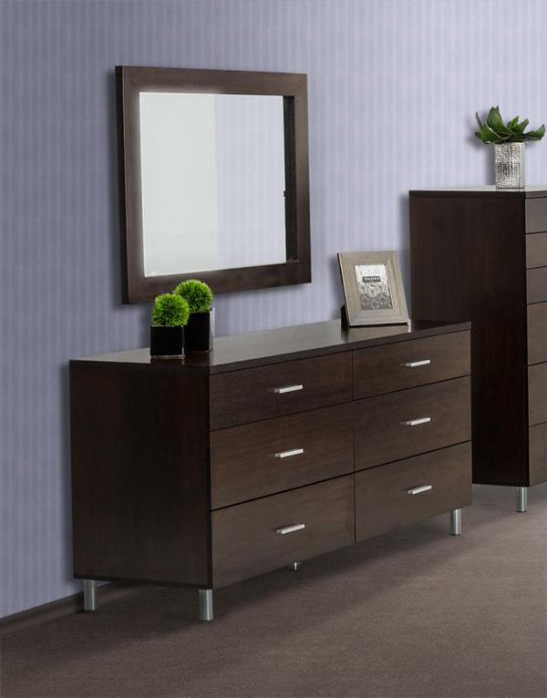 Mirrors Full Length Mirror - 39" Wenge MDF and Glass Mirror HomeRoots