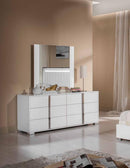 Mirrors Full Length Mirror - 41" White MDF, Glass, and Veneer Mirror HomeRoots