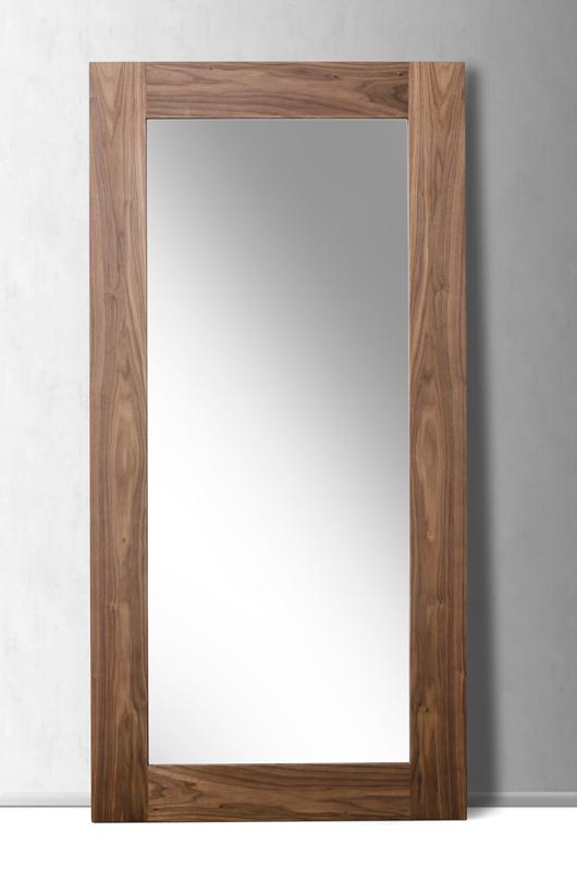 Mirrors Full Length Mirror - 79" Walnut MDF, Veneer, and Glass Mirror HomeRoots