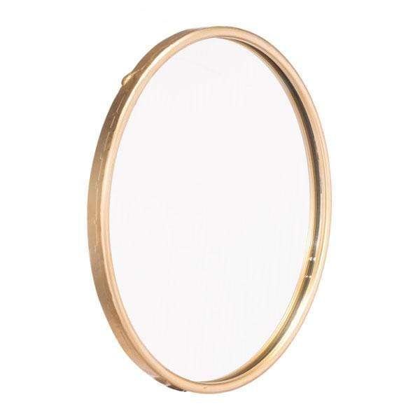 Mirrors Gold Mirror - 15.9" X 1" X 15.9" Small Size And Simple Design Gold Steel Mirror HomeRoots