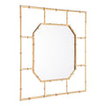 Mirrors Gold Mirror - 26.2" X 1" X 26.2" Gold Bamboo Square Mirror HomeRoots