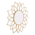 Mirrors Gold Mirror - 27.6" X 0.8" X 27.6" Gold Flower Mirror HomeRoots