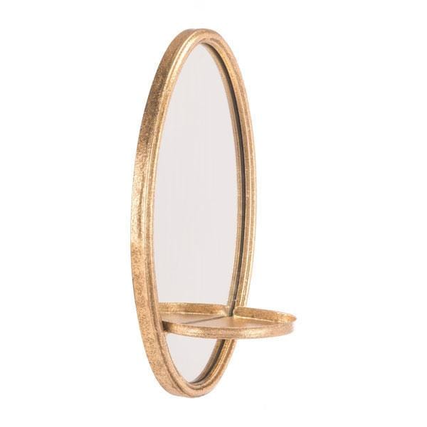 Mirrors Gold Mirror - 7.1" X 3.9" X 12.8" Gold Mirror Wall Decor HomeRoots