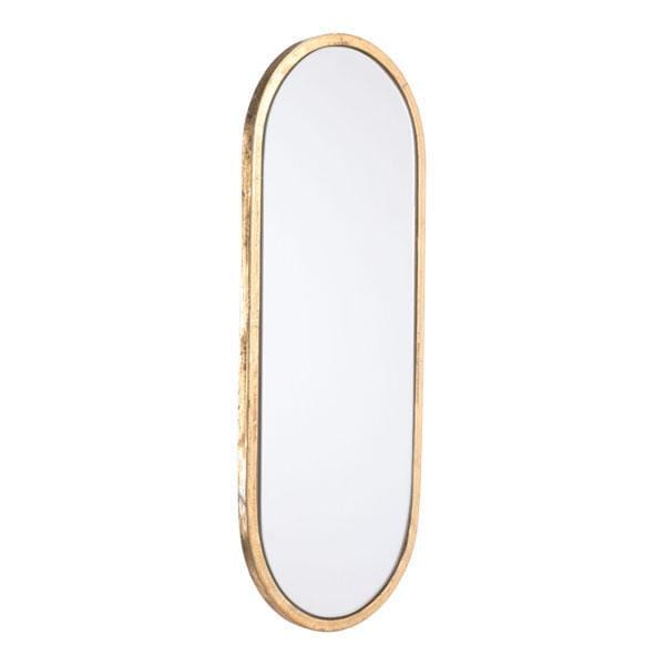 Mirrors Gold Mirror - 8.1" X 0.8" X 19.9" Oval Gold Steel Mirror HomeRoots