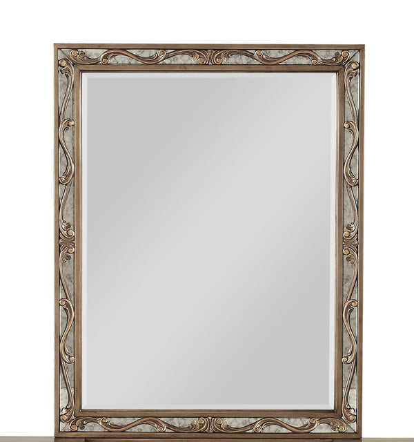 Mirrors Large Mirror - 2" X 30" X 38" Antique Gold Wood Vanity Mirror HomeRoots