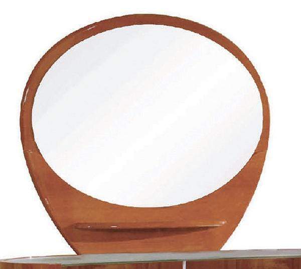 Mirrors Large Mirror - 39" Sophisticated Cherry High Gloss Mirror HomeRoots