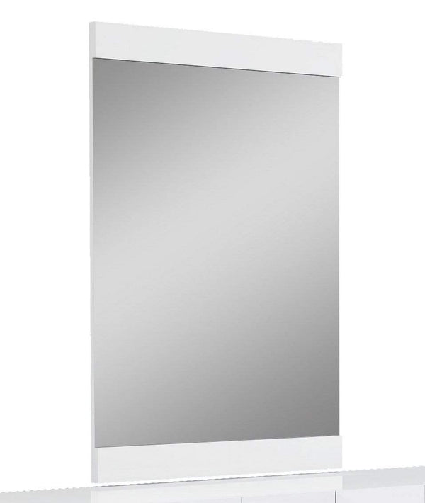 Mirrors Large Mirror - 45" Superb White High Gloss Mirror HomeRoots