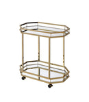 Mirrors Makeup Mirror - 27'.6" X 16'.6" X 31'.5" Mirror And Champagne Serving Cart HomeRoots