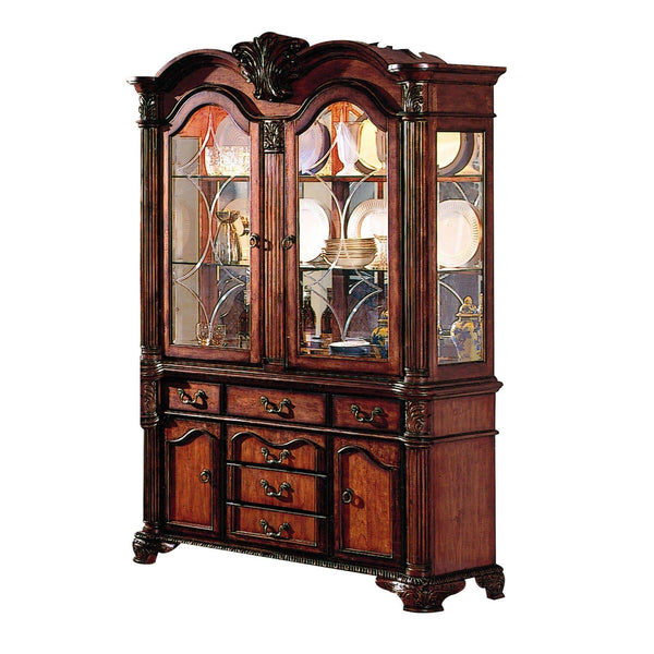 Mirrors Mirrors For Sale - 21" X 61" X 88" Cherry Wood Poly Resin Glass Mirror Hutch & Buffet HomeRoots