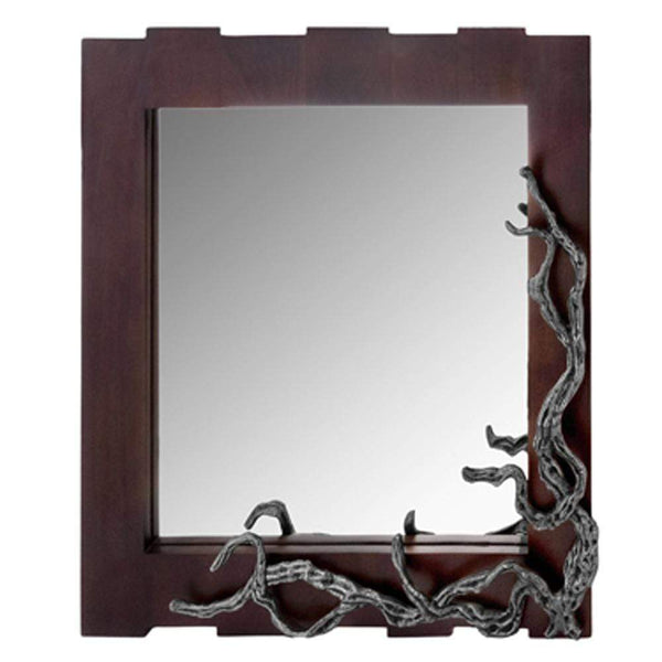 Mirrors Mirrors For Sale - 3" x 33" x 32" Brown & Silver, Vine - Wall Mirror HomeRoots
