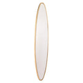 Mirrors Oval Mirror - 10.6" X 0.8" X 46.1" Gold Steel Oval-Shaped Mirror HomeRoots