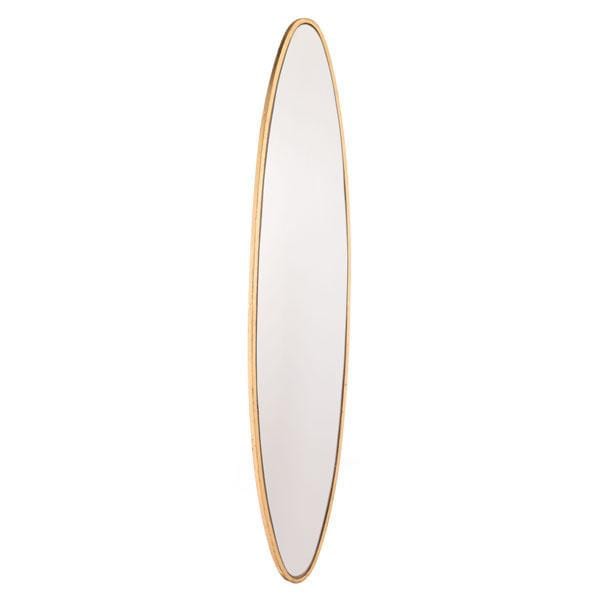Mirrors Oval Mirror - 10.6" X 0.8" X 46.1" Gold Steel Oval-Shaped Mirror HomeRoots
