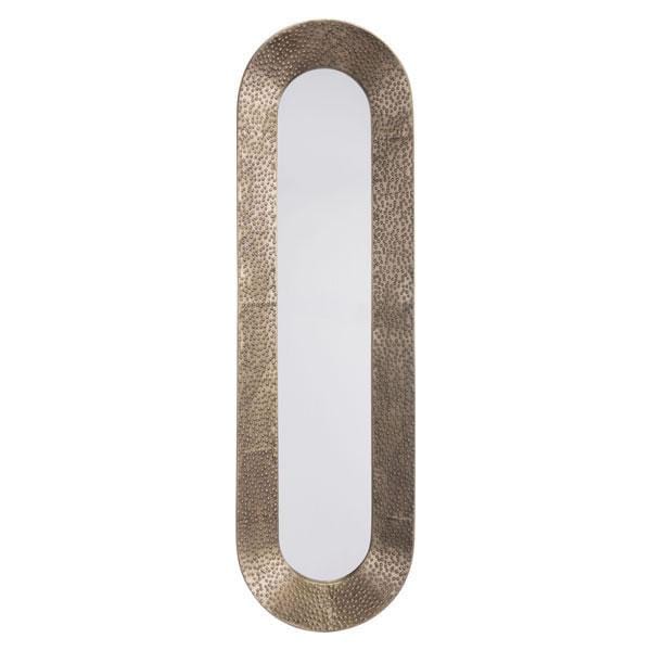 Mirrors Oval Mirror - 12" X 2.4" X 40.4" Stunning Gold Oval-Shaped Mirror HomeRoots