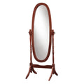 Mirrors Oval Mirror - 20" x 23" 59" Walnut, Oval Wood Frame - Mirror HomeRoots