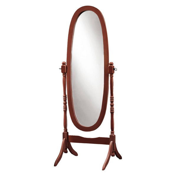 Mirrors Oval Mirror - 20" x 23" 59" Walnut, Oval Wood Frame - Mirror HomeRoots