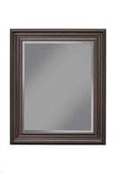 Mirrors Polystyrene Framed Wall Mirror With Beveled Glass, Espresso Brown Benzara