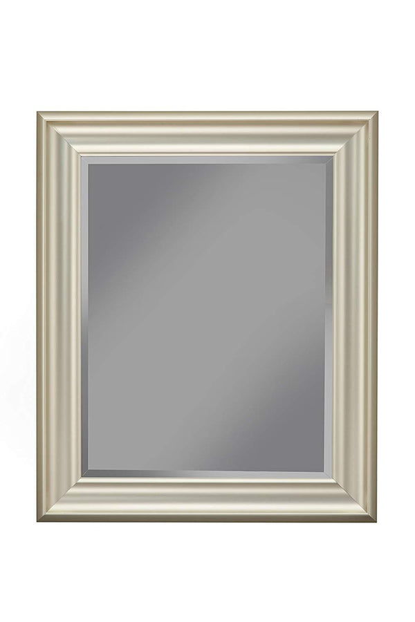 Mirrors Polystyrene Framed Wall Mirror With Beveled Glass, Silver Benzara